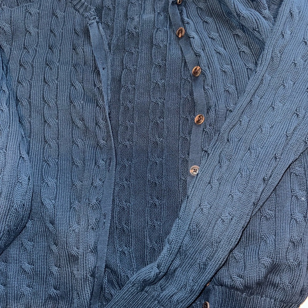 Brandy Melville Navy Cable Cardigan - Picture 3 of 5